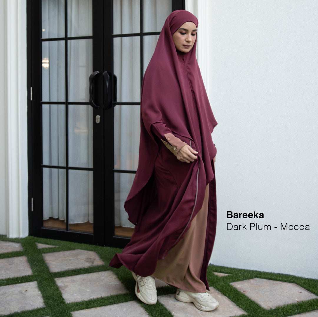 Gerai Hawa - Bareeka Abaya Set Hijab Kerudung French Khimar Syar'i One Set Wanita Kekinian