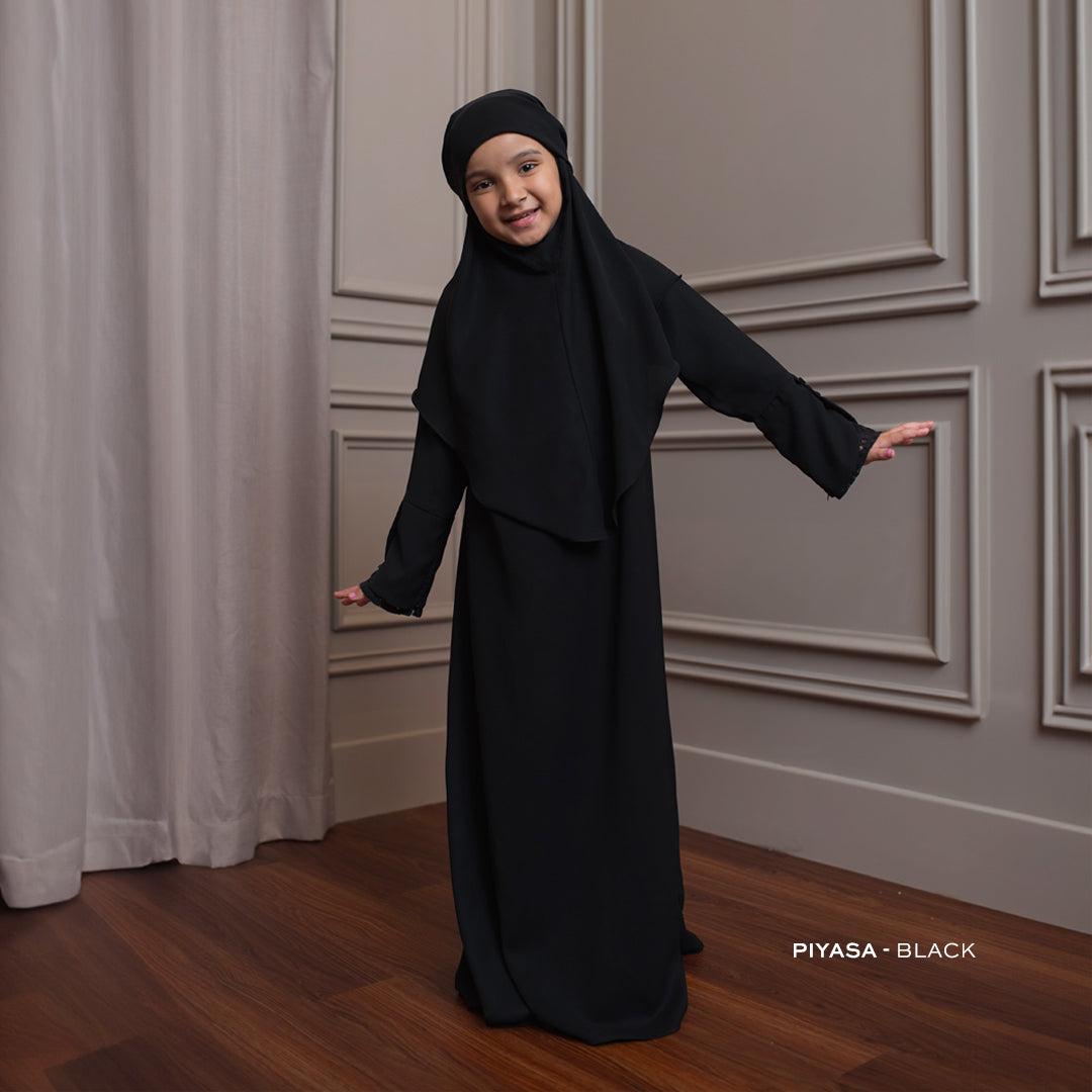 Gerai Hawa - Piyasa Abaya Set French Khimar Instant Syar’i Anak Perempuan - Tanaric Privé - Madah Samudra - Eid Collection