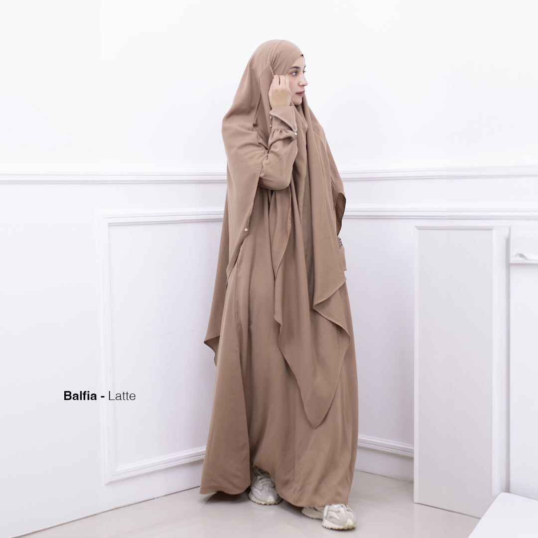 Gerai Hawa - Balfia Abaya Set French Khimar Syar’i Daily Polos Busui Friendly - Metamorfosa