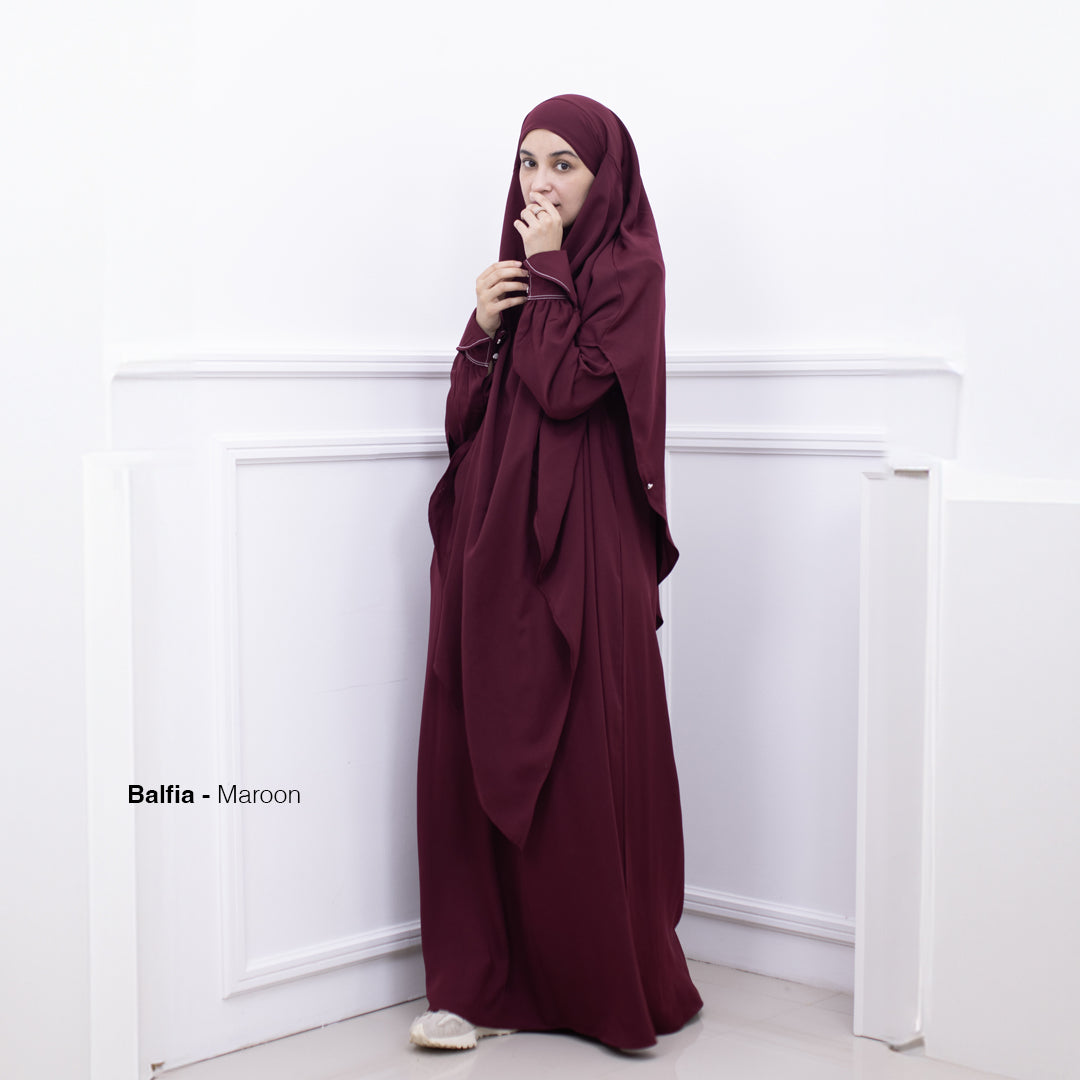 Gerai Hawa - Balfia Abaya Set French Khimar Syar’i Daily Polos Busui Friendly - Metamorfosa