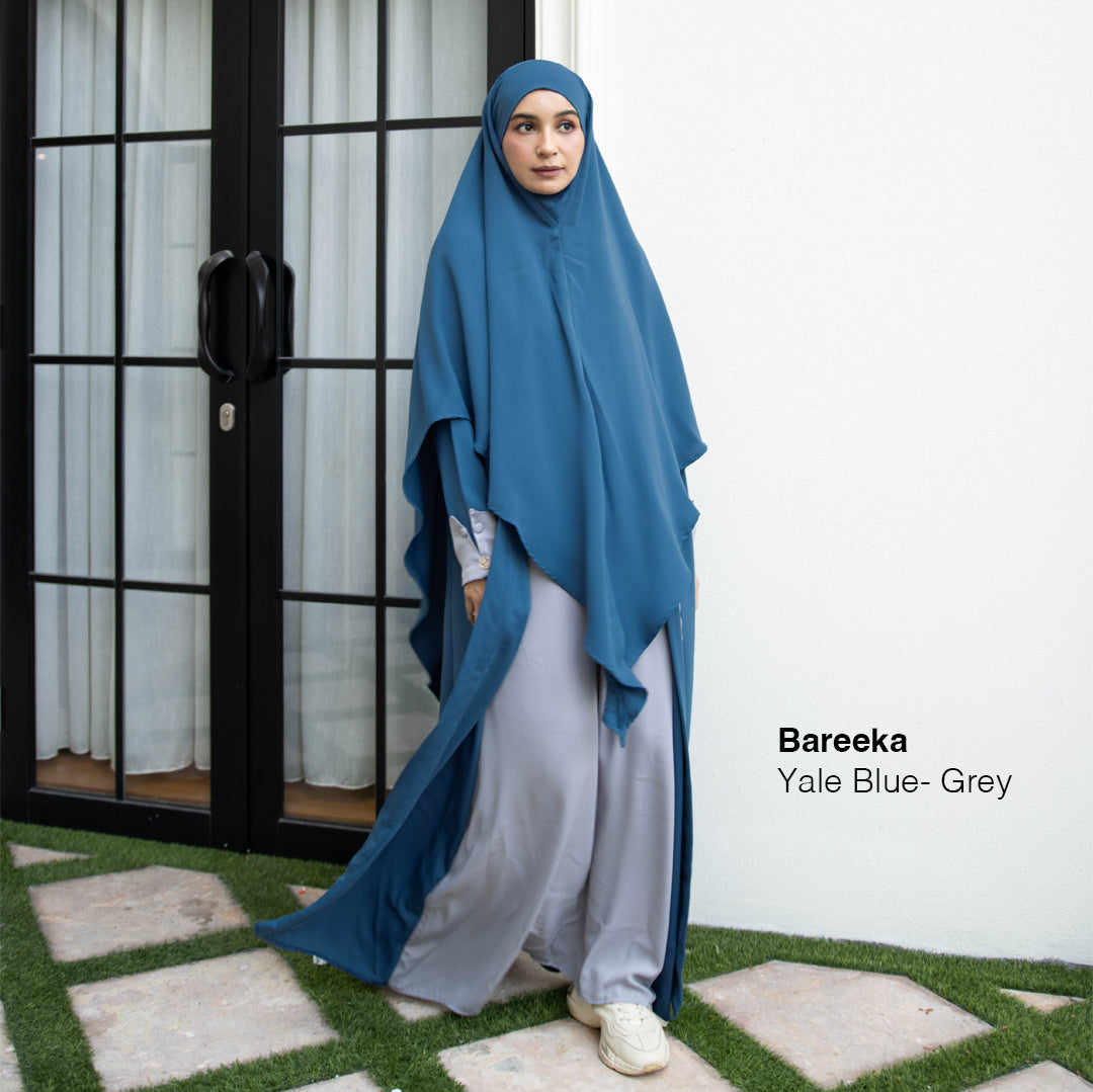 Gerai Hawa - Bareeka Abaya Set Hijab Kerudung French Khimar Syar'i One Set Wanita Kekinian