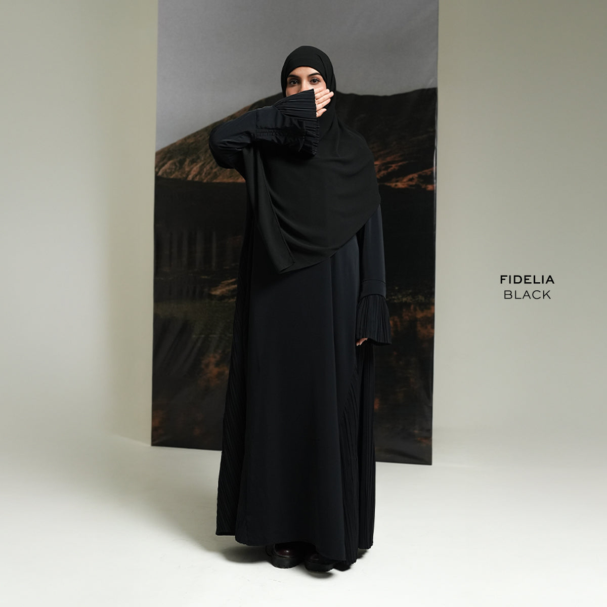 Gerai Hawa - Fidelia Abaya/ Gamis Anti UV Cooling Technology Dress Plisket Kekinian Terbaru & Elegan