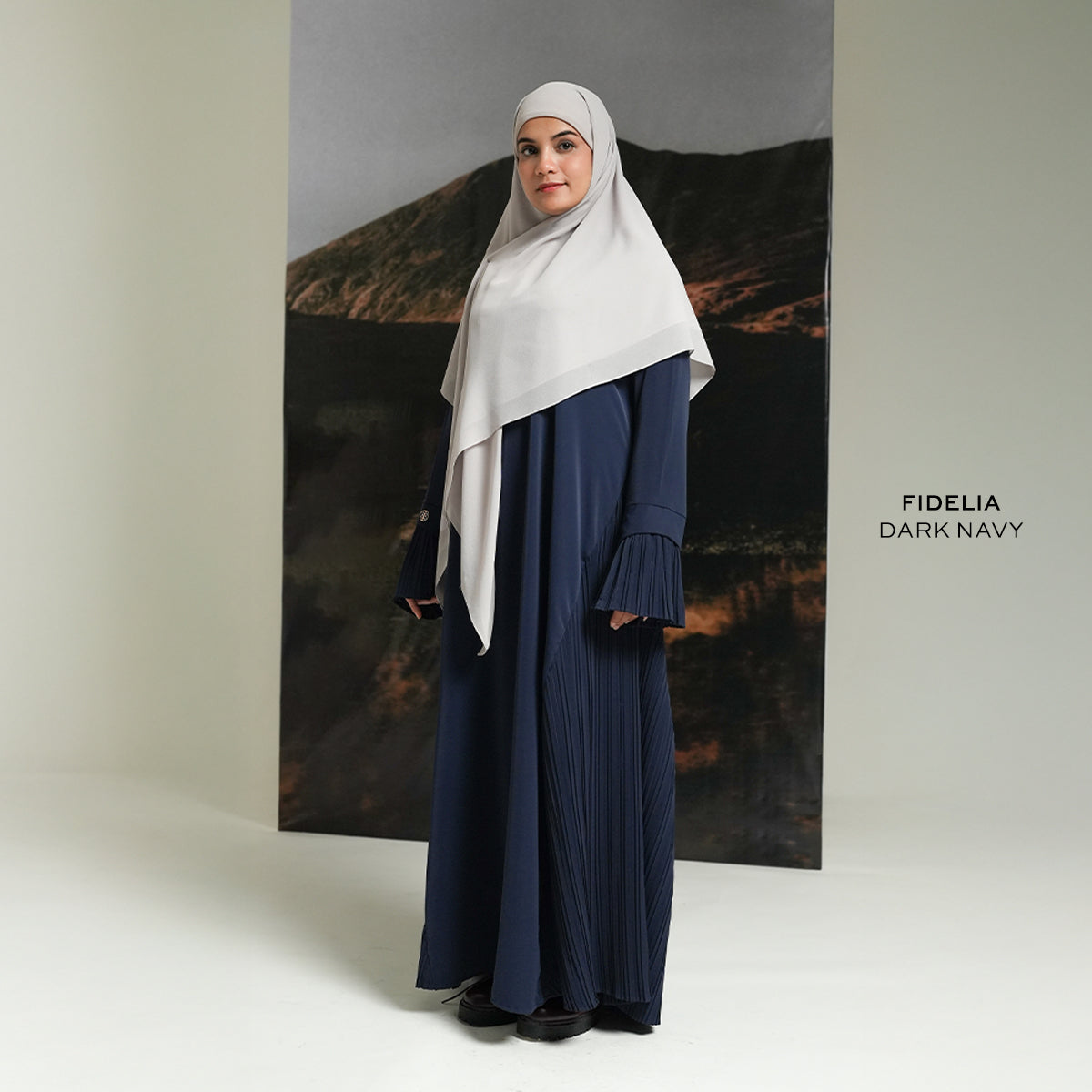 Gerai Hawa - Fidelia Abaya/ Gamis Anti UV Cooling Technology Dress Plisket Kekinian Terbaru & Elegan