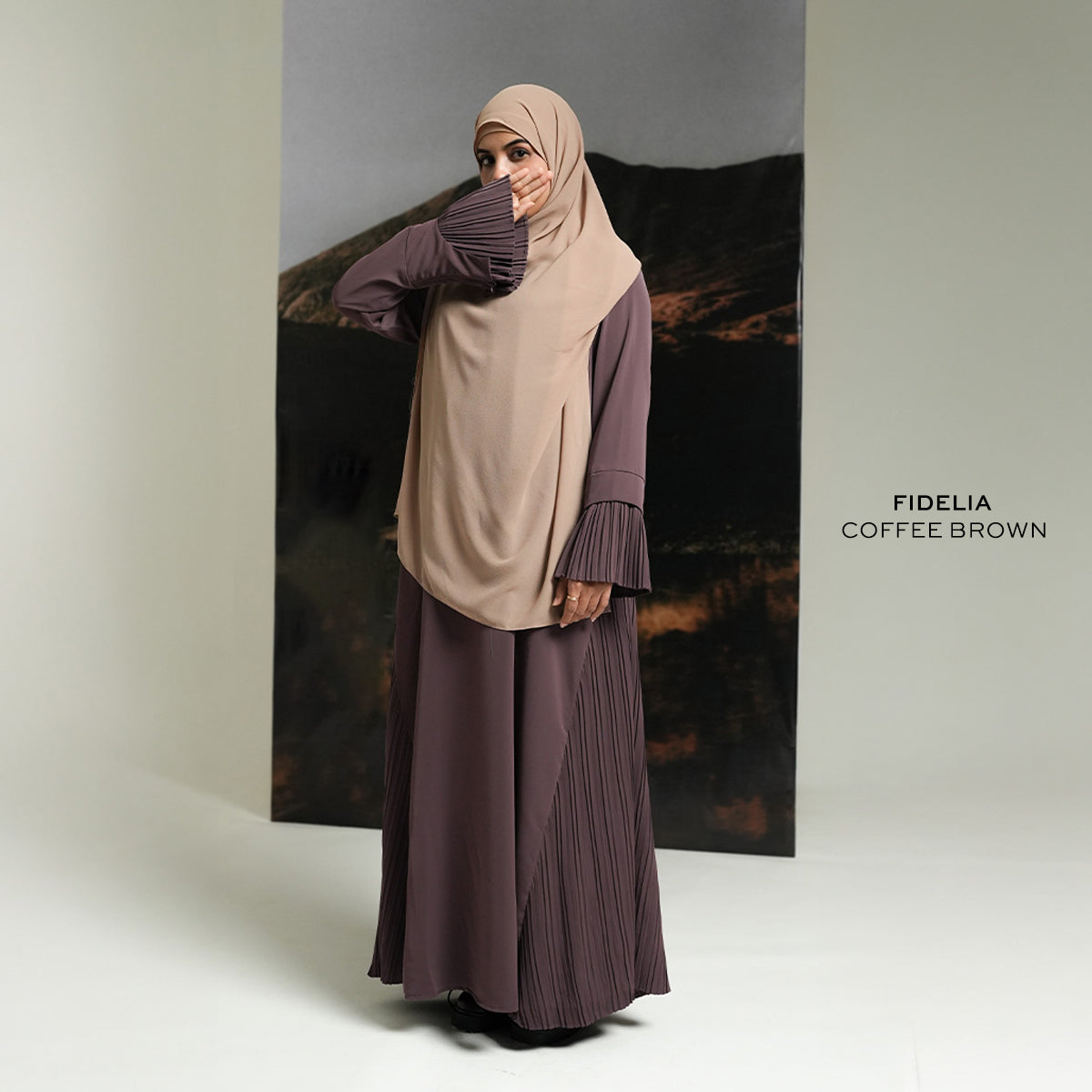 Gerai Hawa - Fidelia Abaya/ Gamis Anti UV Cooling Technology Dress Plisket Kekinian Terbaru & Elegan